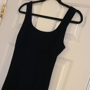 Elegant Black Velvet Sleeveless Dress